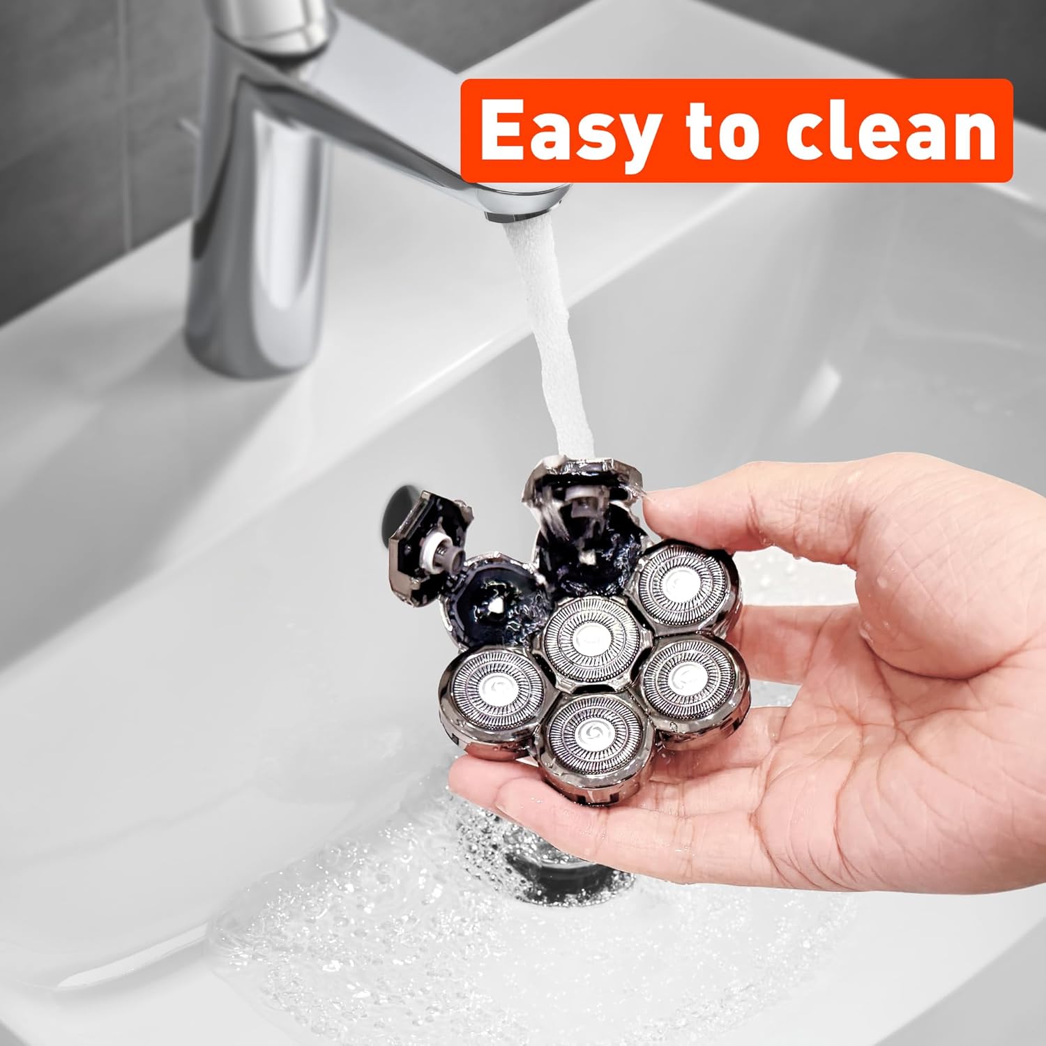 7D Head Shavers for Bald Men - Toncoke Detachable Electric Razor Grooming Kit with Nose Hair Trimmer, IPX6 Waterproof Wet Dry Use LED Display USB-C Rechargeable 6-in-1 Rotary Shaver for Smooth Shaving