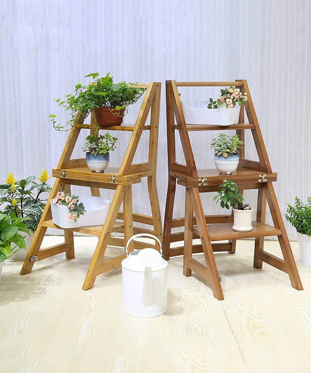 Sgabello Sedia Scala Scaletta Richiudibile In Legno Chiaro Da Interno - Foto 12