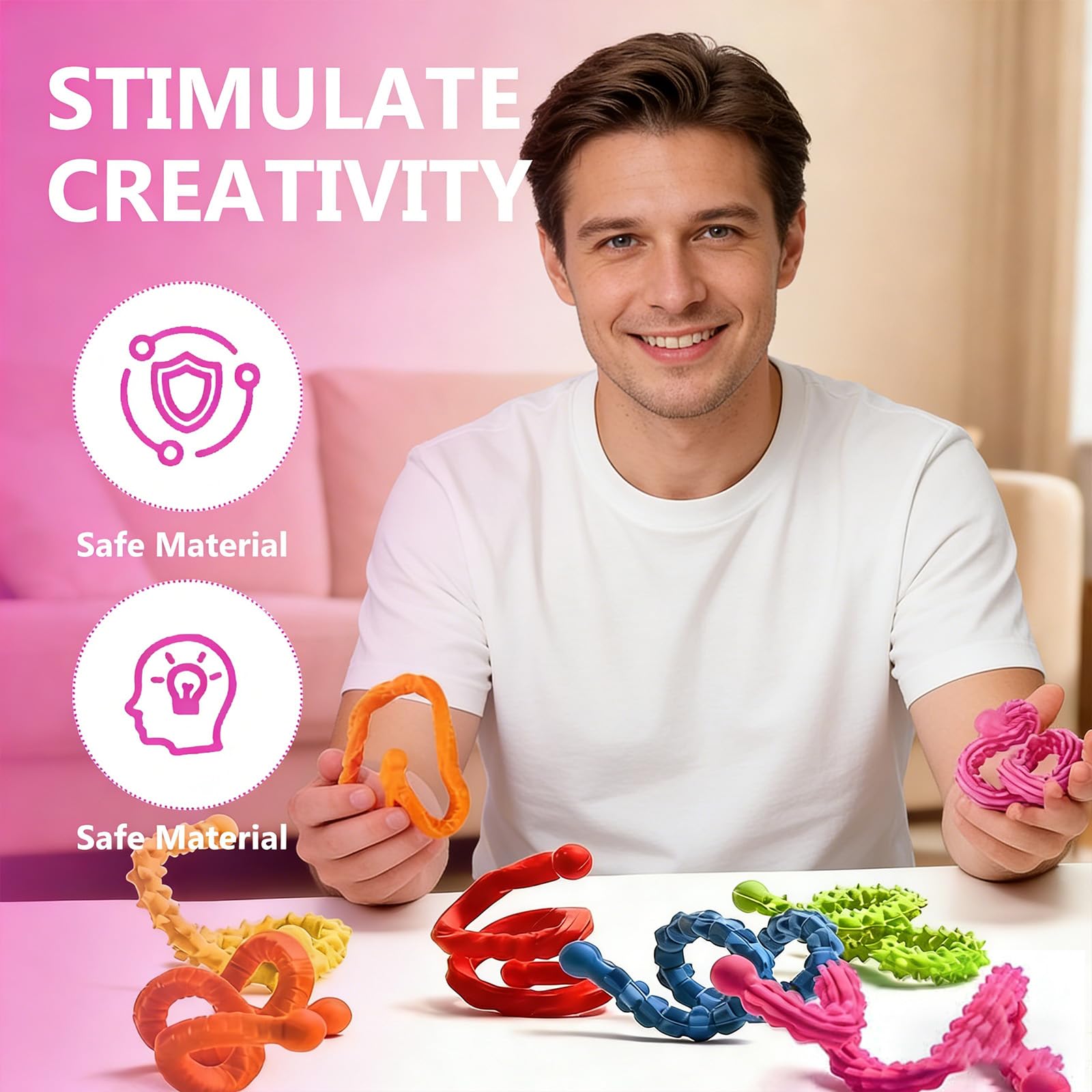 Adult Sensory Fidget Sticks, 6 Pcs Stress Relief Fidget Toys - Image 4