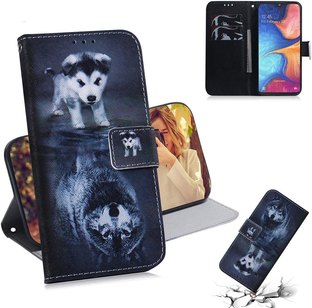 Lyzwn Samsung Galaxy M30S Phone Case, Painted PU Folio Leather Flip Slim Wallet Book protector Cover with Card Holder Magnetic Closure and Stand Feature Case for Samsung Galaxy M30S