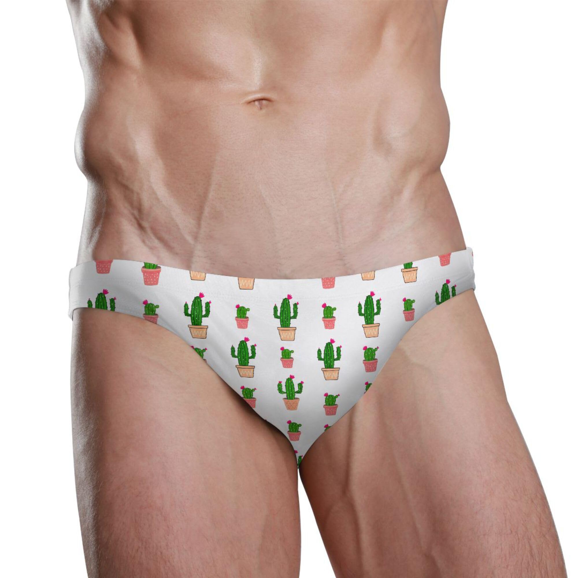 Men's Swim Briefs Cactus Swimsuit Beach Swimwear Bikini M B0404881