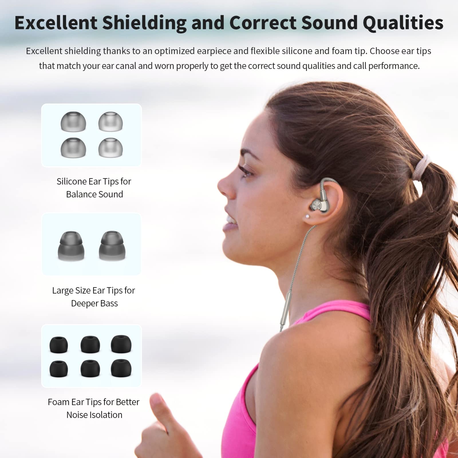 SoundMAGIC E90C Filaire Écouteurs avec Microphone Coaxial Double Pilote dans L'oreille Moniteur Casque HiFi Stéréo sur L'oreille Crochets Écouteurs avec Câble Amovible pour Musicien Audiophile