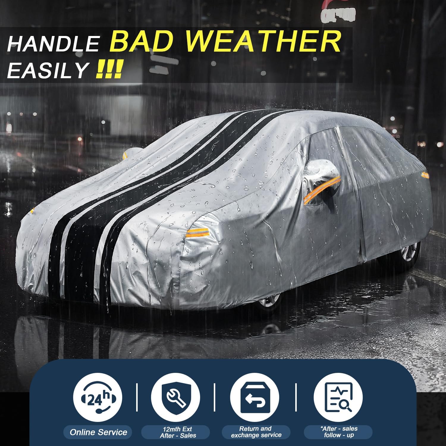 Car Cover Custom Fit for Mercedes Benz C-Class C300/C250/ C43 Sedan (2004-2025), Waterproof All Weather for Automobiles Full Exterior Cover Rain Sun Snow UV Protector.