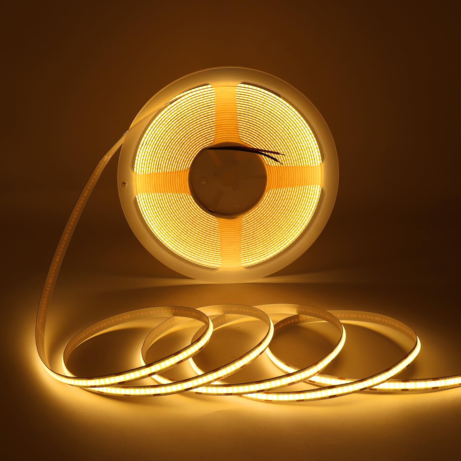 MALIIGAZA 24V COB LED Strip Light 10m Warm White 2700K, Flexible Light Strip, Super Bright, CRI>90, Dotless, 312 LEDs/m, 8mm Width, Dimmable Cuttable for Room Home DIY Lighting (No Power Supply)