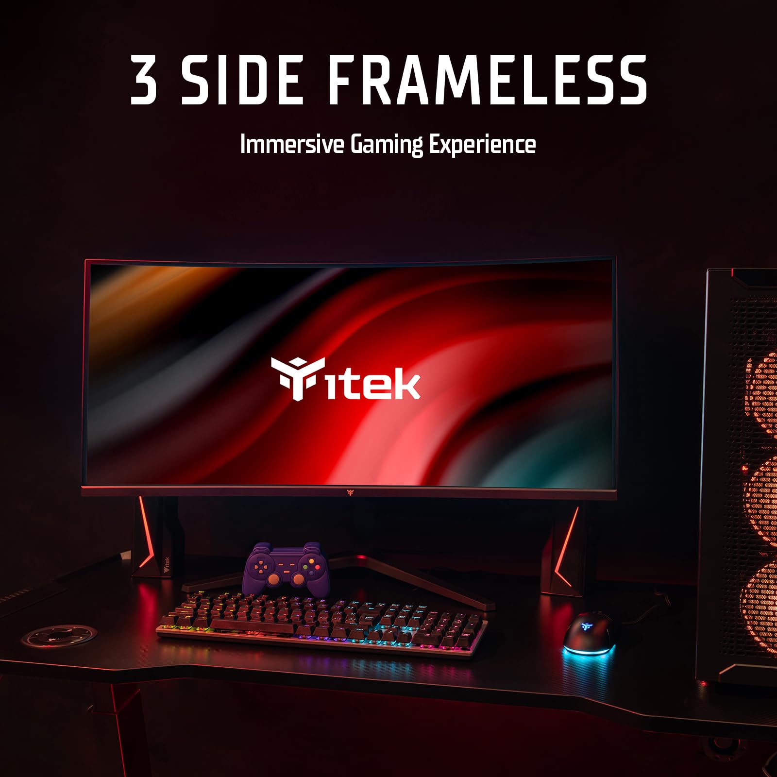 Itek Moniteur GGC - 49" incurvé, 5120x1440 DQHD UltraWide, Panneau IPS 75Hz, réponse 5ms, connexions HDMI, DP et Type-C PD, Has, Adapt Sync
