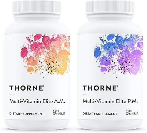 Thorne Multi-Vitamin Elite - Suplemento nutricional diario - Fórmula AM que apoya la producción de energía celular y la fórmula PM apoya el sueño