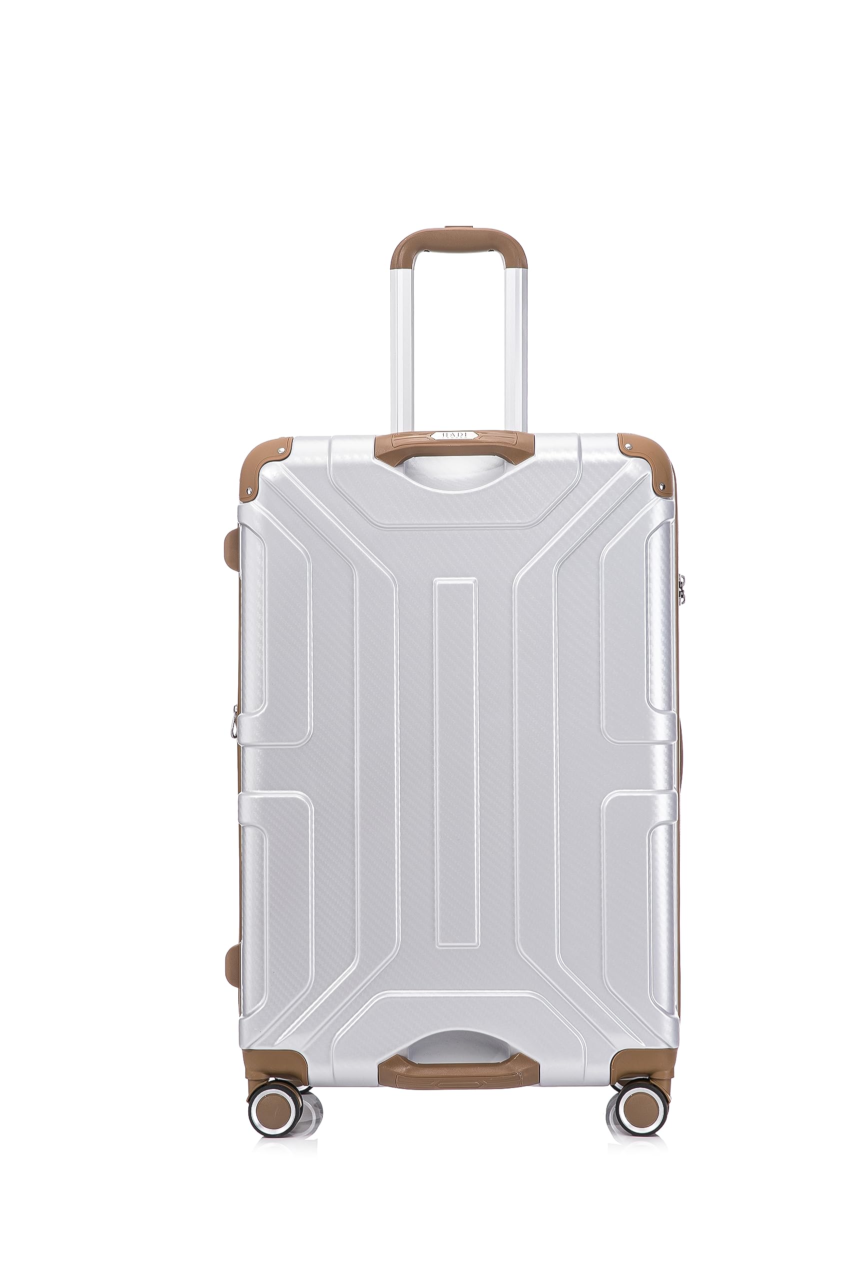 XXR Hard-Shell Suitcase with Expendable Zipper Trolley Luggage Case Spinner Wheel with Double TSA Anti-Theft Lock, Carry-on ABS PC Suitcase Lightweight (20” (40 Liter), Silver)