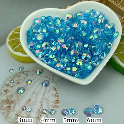 Miniatura 3 de Diamantes de imitación de resina con parte trasera plana, 3000 diamantes de imitación redondos de resina AB de 0.197 in para ropa, botellas, vasos,