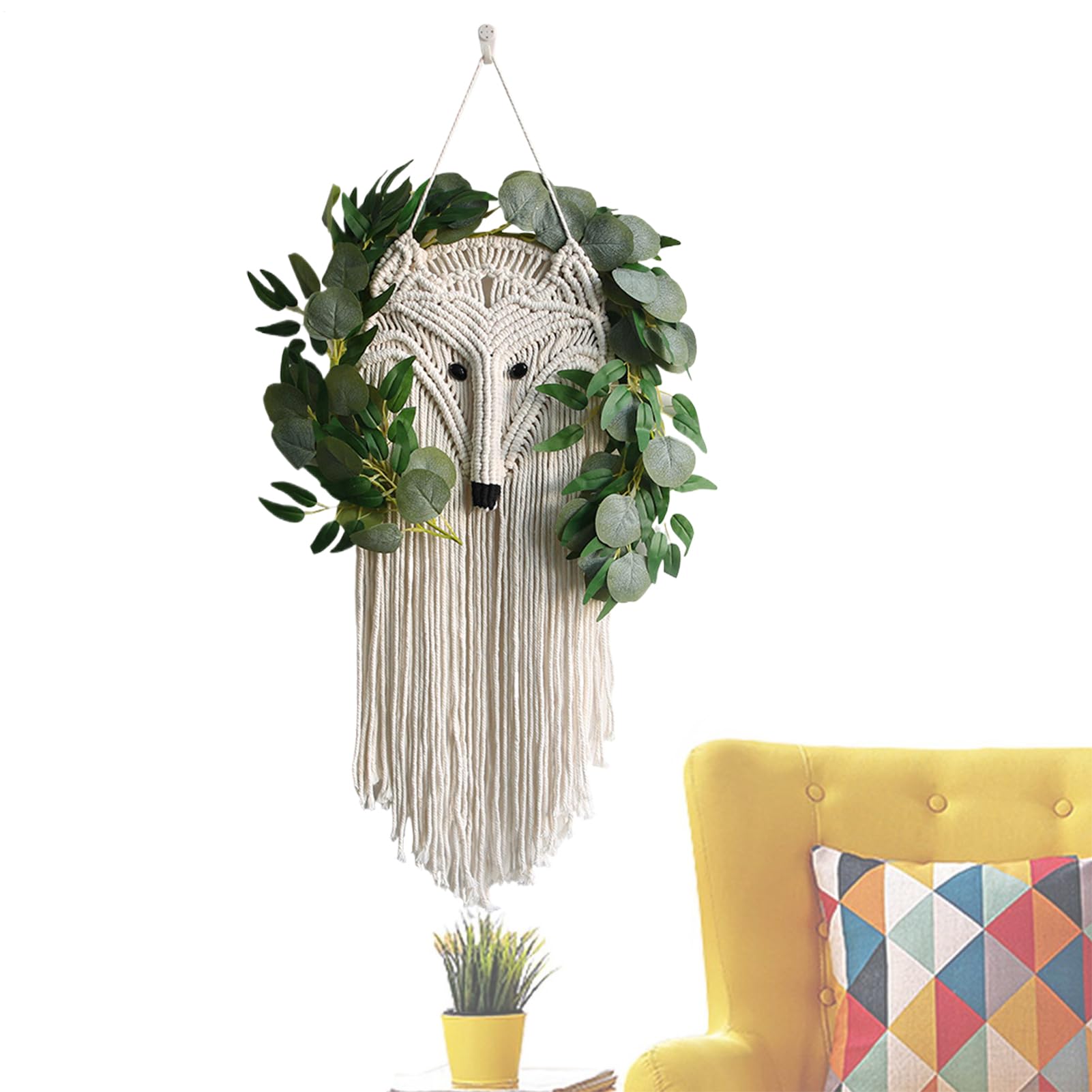 Tapiz de animales decoración pared dormitorio con plantas falsas 8