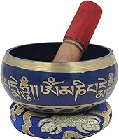 Vista 20 de DharmaObjectsGorgeous 8 Símbolos de la Suerte para meditación, Plato cantante / cojín / mazo, Negro, M