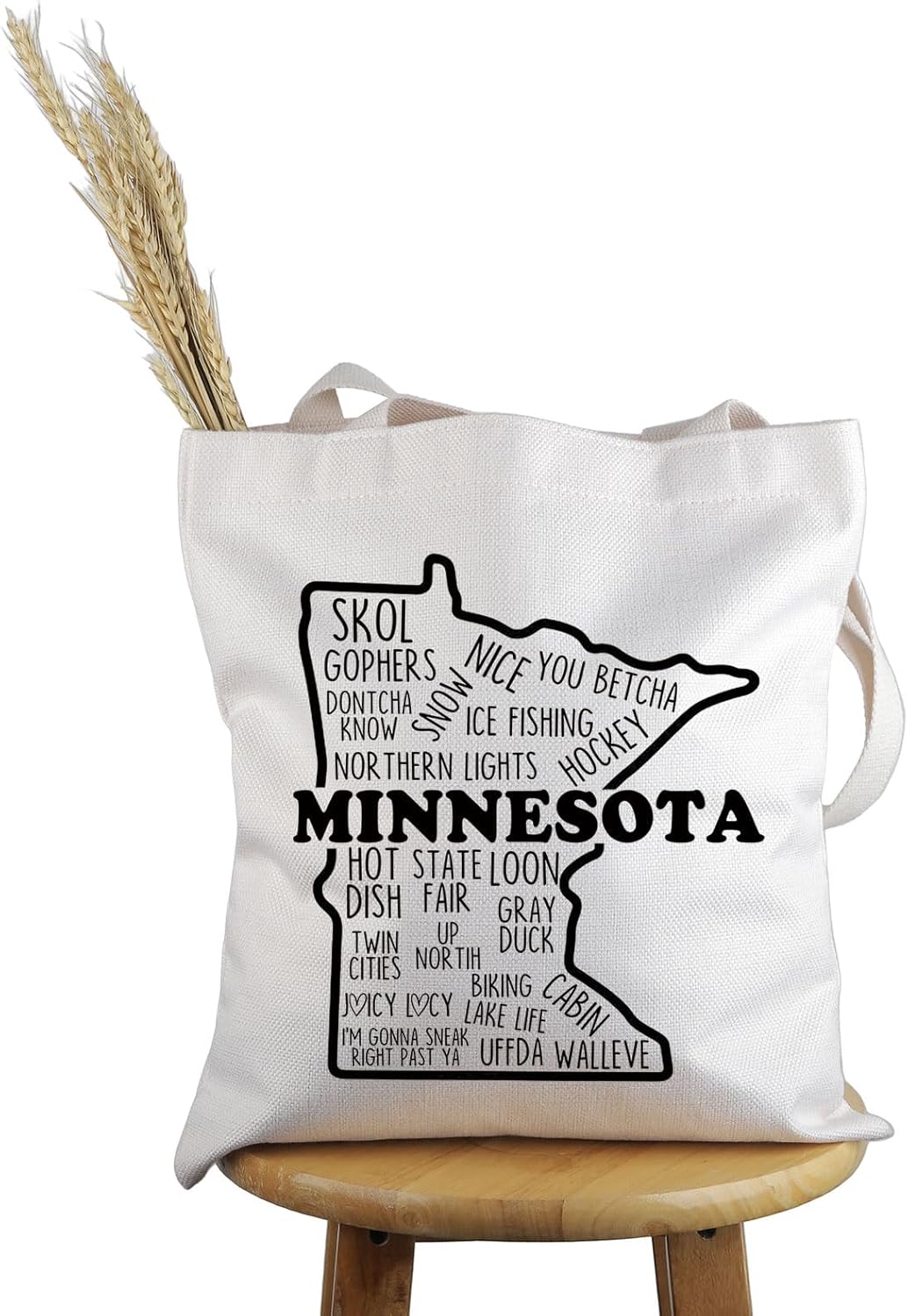 PWHAOO Minnesota Gift Minnesota State Lover Tote Bag Minnesota Tourist Travel Bag Minnesota Souvenir Handbag