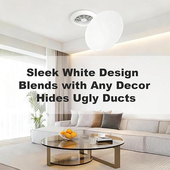 2Pcs Round Adjustable Air Vent Covers, for Tumble Dryer Bathroom Ceiling