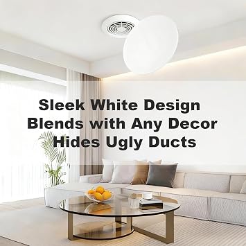 2Pcs Round Adjustable Air Vent Covers, for Tumble Dryer Bathroom Ceiling