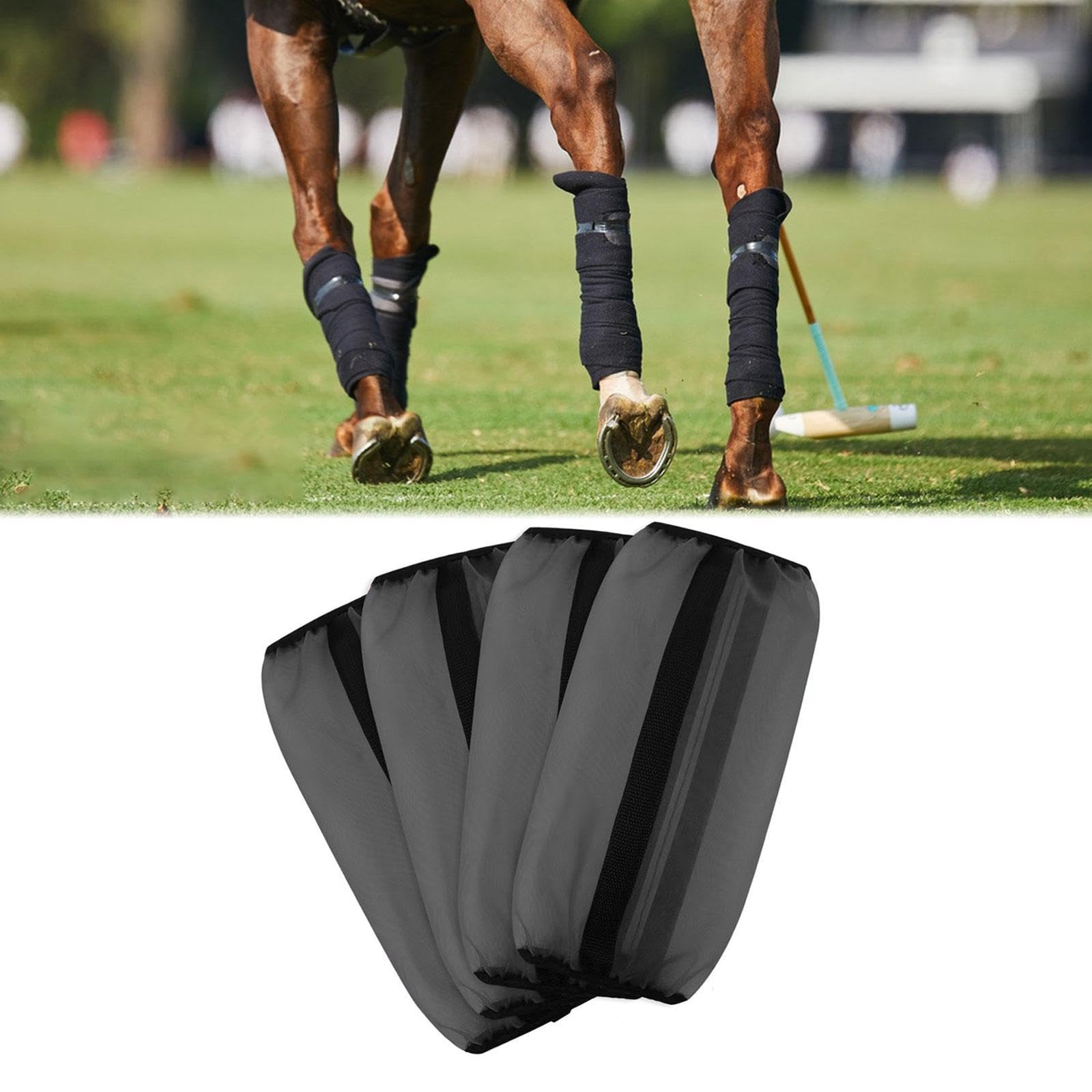 Ensemble de 4 Guêtres Anti-Mouches pour Chevaux, Bandes de Protection pour Les Jambes des Chevaux