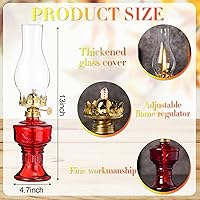 Vista 2 de 2 lámparas de aceite de cámara para uso en interiores, lámpara vintage de queroseno, linterna rústica de queroseno de huracán con mecha de fuego