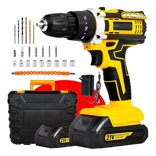 Furadeira e Parafusadeira Sem Fio 21V Completa