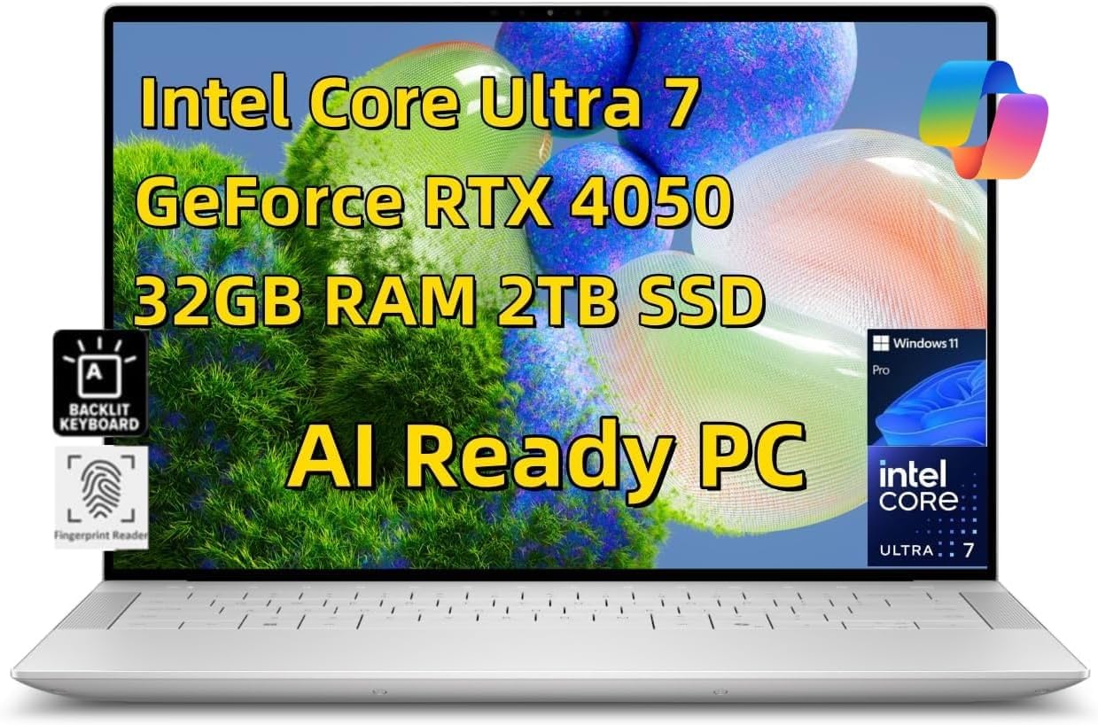 NewDell XPS 14 9440 Business Laptop, 14" FHD+ Infinity Edge, Intel Core Ultra 7 155H, 32GB LPDDR5X RAM, 2TB SSD GeForce RTX 4050, Backlit KYB Thunderbolt 4, Fingerprint Win 11 Pro AI PC w/AI Copilot