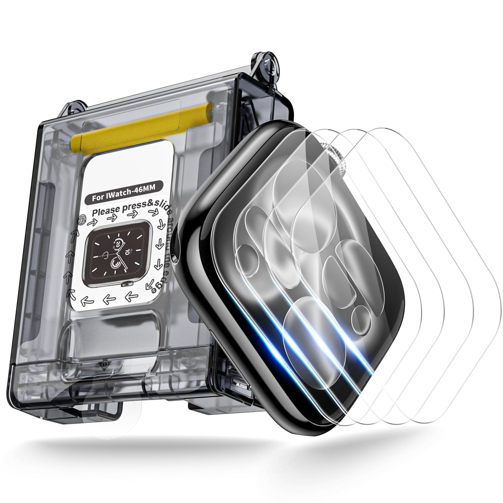 MOHAVE 4 Pack Screen Protector for Apple Watch Series 11/10 46mm [Auto Alignment] Soft Hybrid Material [Dust Removal] 24h Self Healing iWatch Film