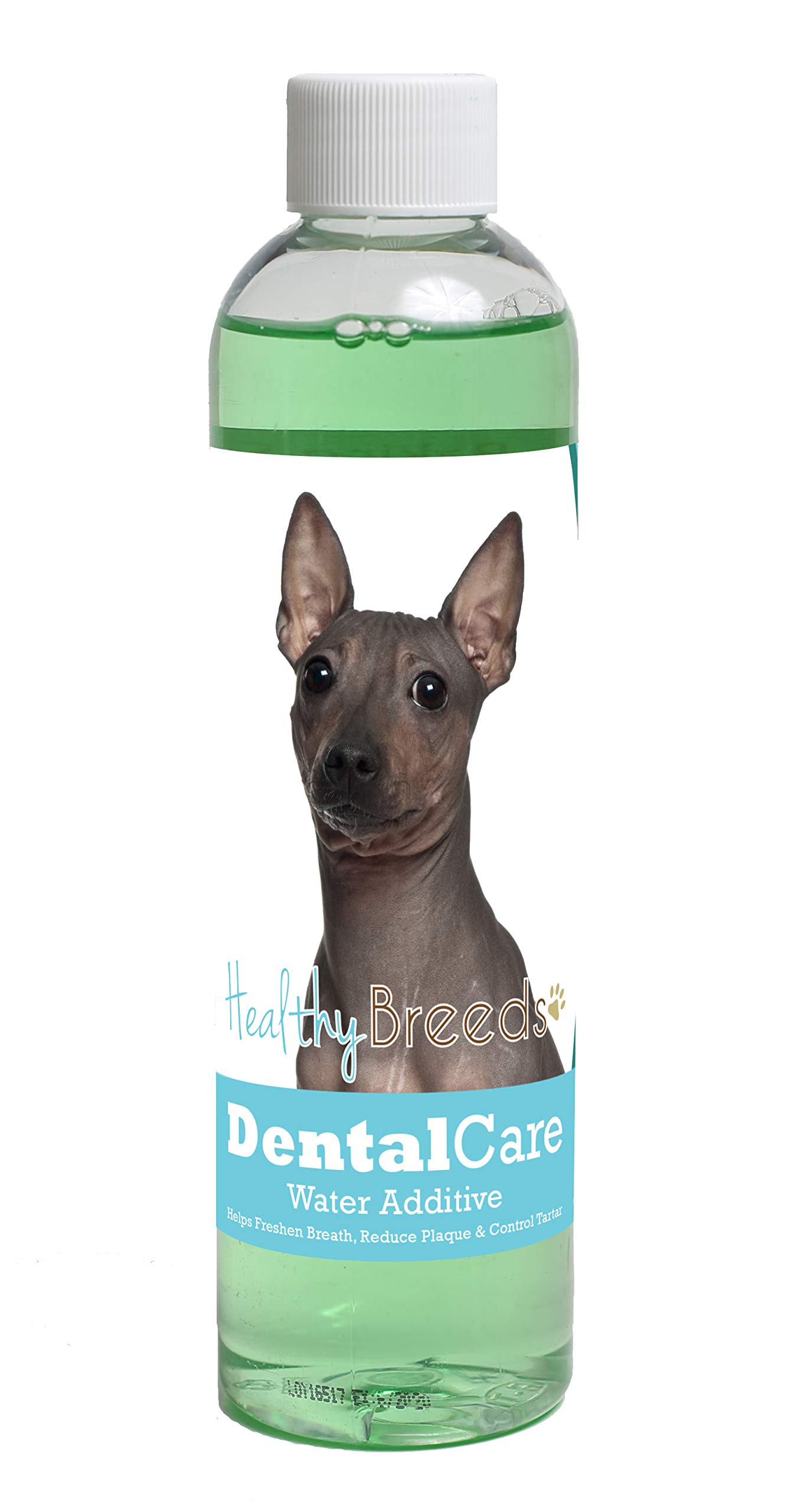 Healthy Breeds Dog Dental Care Water Additive for American Hairless Terrier - Helps Freshen Breath, Reduce Plaque &amp; Control Tartar - Mint Flavor - 8 oz