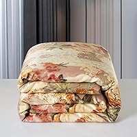Vista 16 de Maxfeel 1 funda de edredón de seda de seda, funda de edredón, 100% seda de morera con estampado floral, seda Charmuse, Multiclolr Queen Cal.King, #08