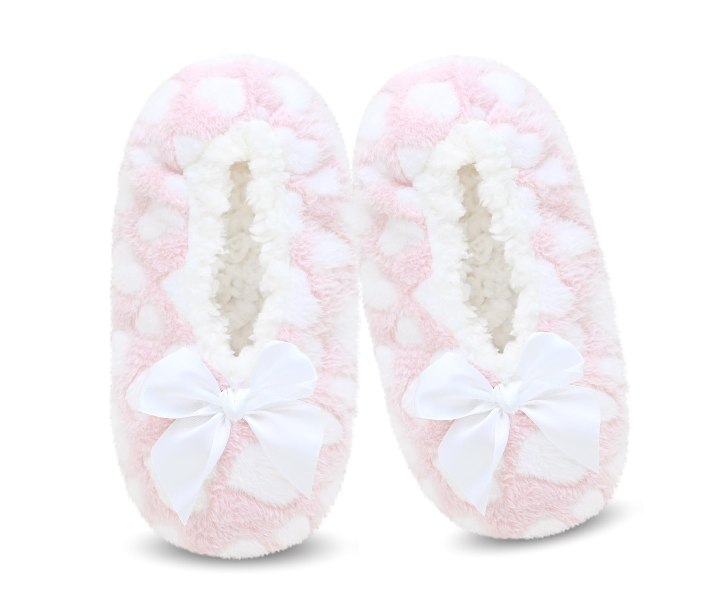 DICUIRD Womens Fleece Slipper Socks Non-Slip Grippers Indoor Slippers