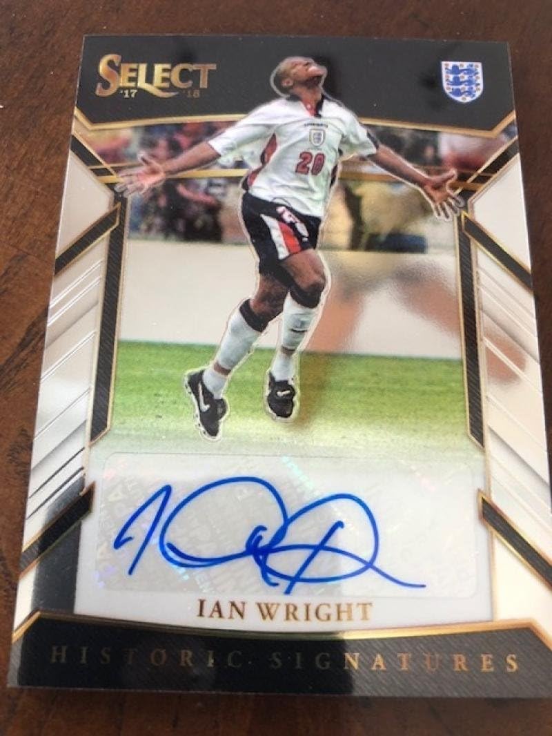 2017-18 Select Historic Signatures Soccer #9 Ian Wright Auto Autograph SER/199 England Official Futbol Trading Card From Panini America