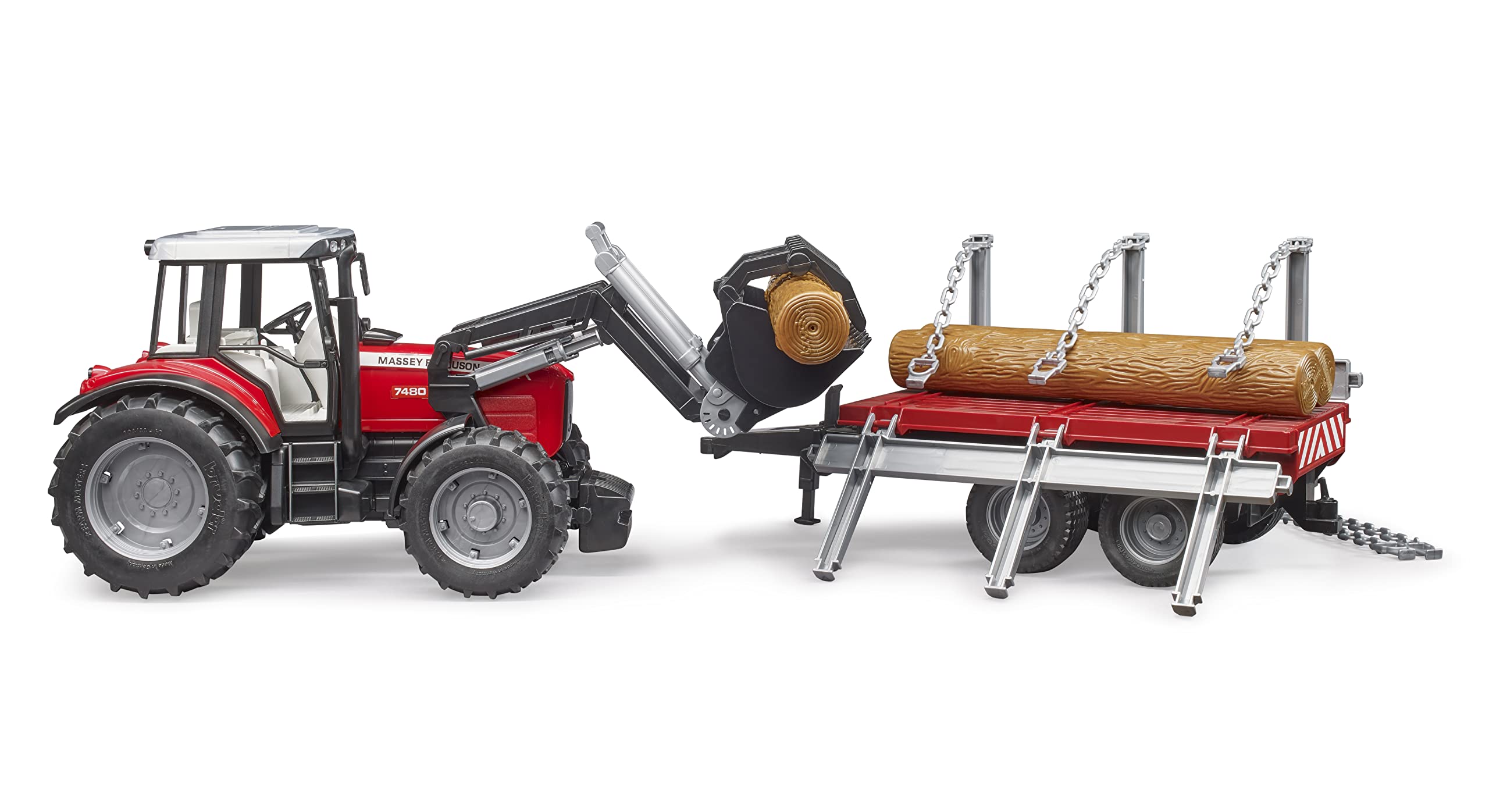 Bruder 3198 - Case IH Optum 300 CVX met voorlader en balentransporter