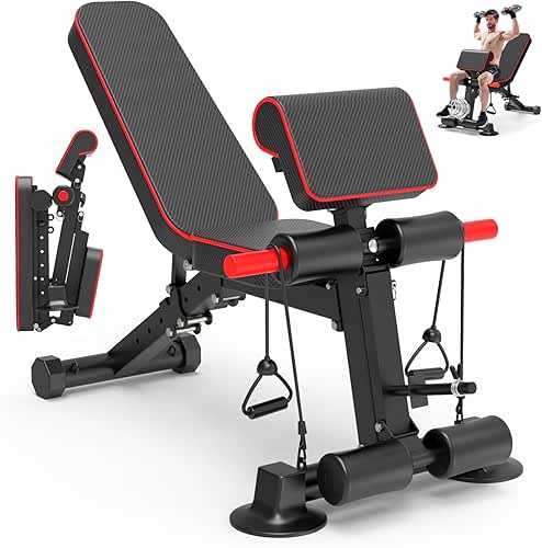 Adjustable Weight Bench - Utility workout Benches for Exercise, Free