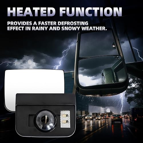 Miniatura 3 de Cristal de espejo inferior para Kenworth T660, repuesto de cristal inferior para espejo inferior con calefacción para Kenworth T170 T270 T370 T440