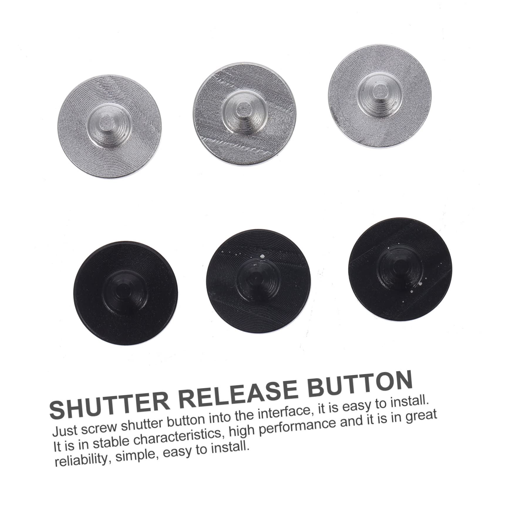 OSALADI 6pcs Camera Shutter Button Buttons Camera Shutter Release Button Shutter Button Replacement Flat Shutter Button Concave Surface Shutter Button Aluminum Alloy Shutter Release Button