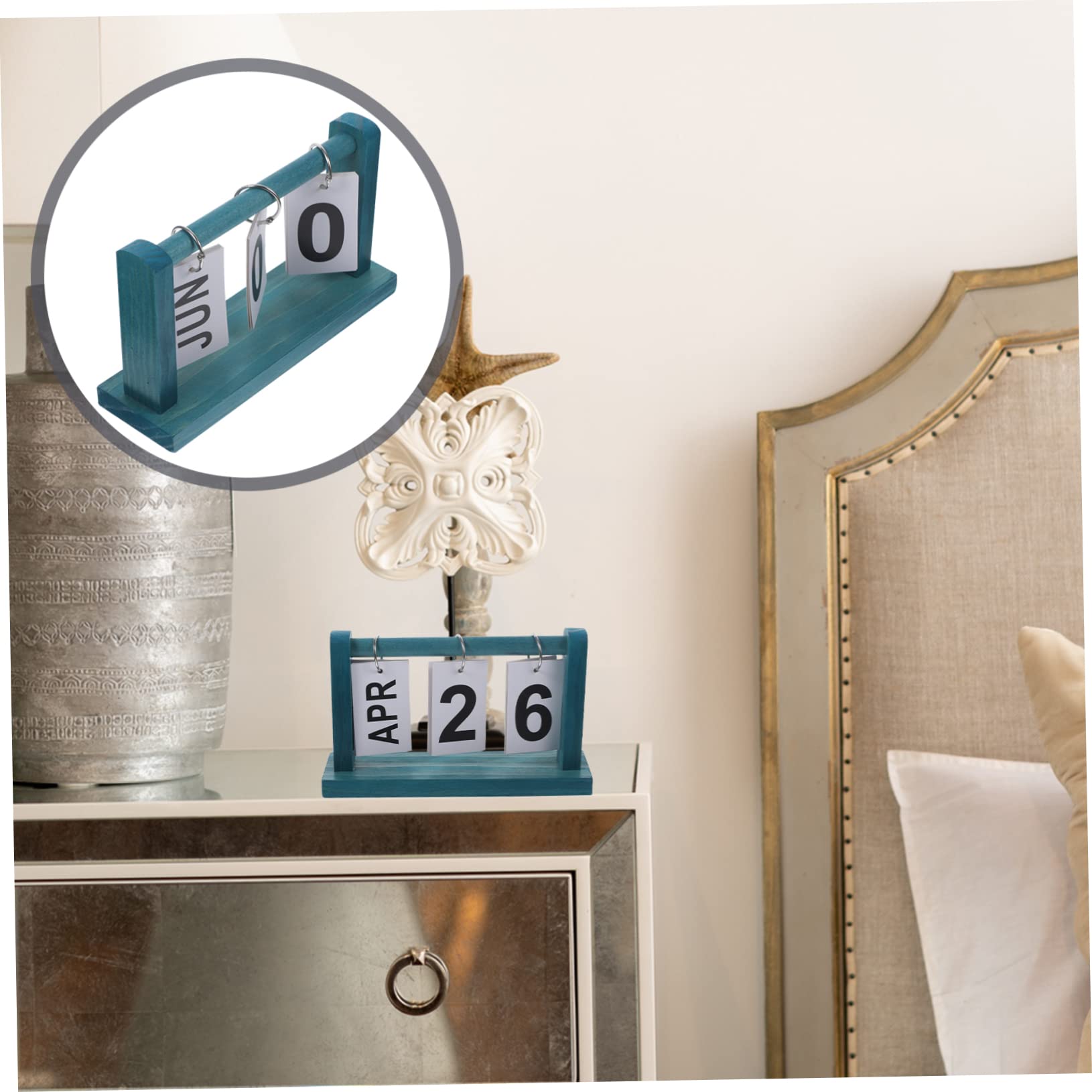 Lurrose 4stücke Tischkalender Vintage Kalender Kreativer Perpetual Kalender Für Schreibtisch Rustikaler Als Stilvolle Büro Und Wohnaccessoire