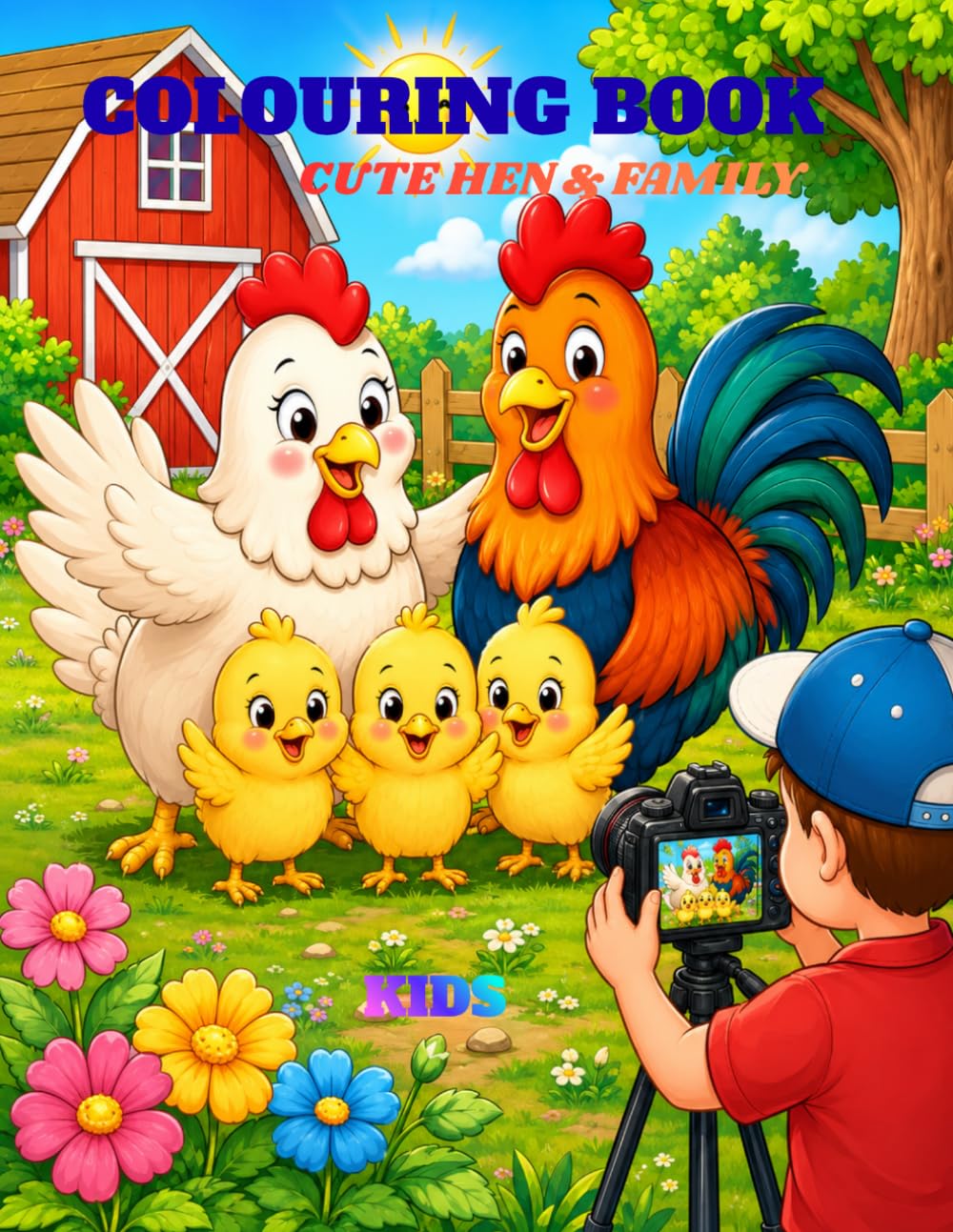 Cute Hen & Family Coloring Book for Kids: Fun and Easy Farm Animal Coloring Pages Featuring Cute Hens, Roosters, and Chickens for Kids Ages 3-10 (Cute & Easy Coloring Books for Kids)