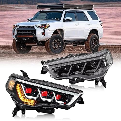 T T-ABC New Triple Headlamp Compatible with 2014-2022 Toyota 4Runner