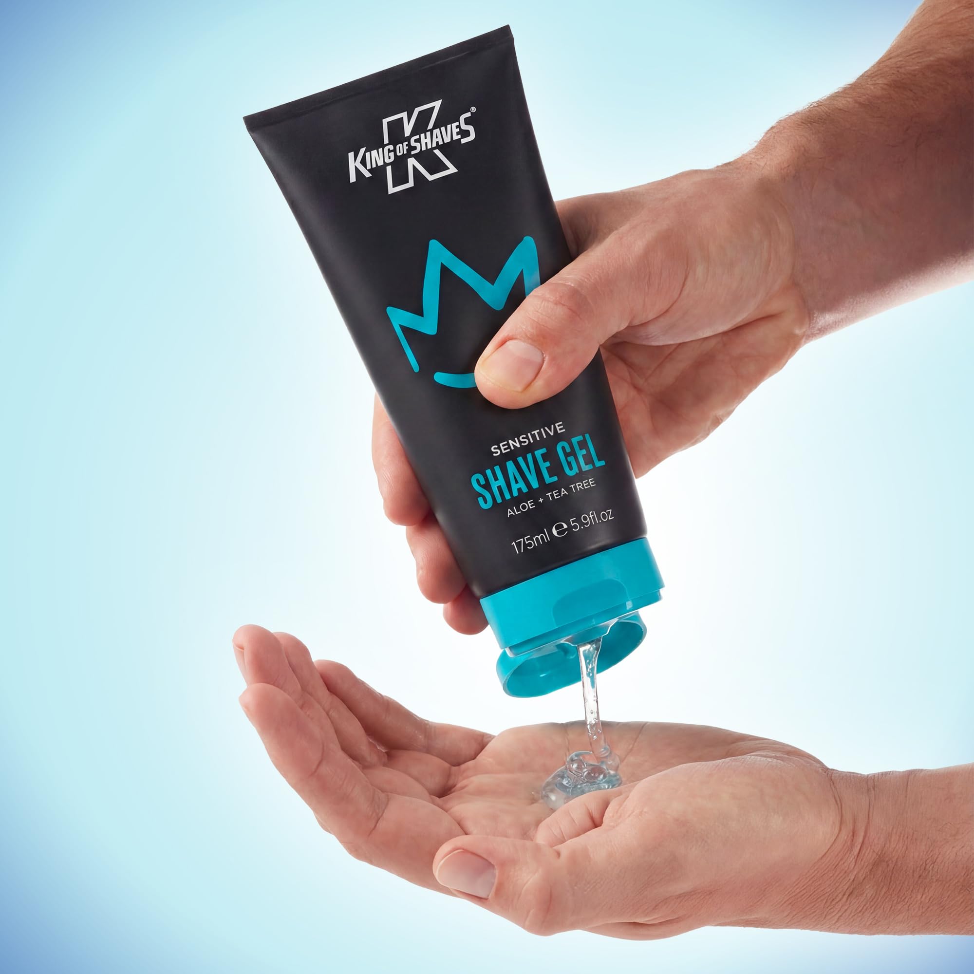 King of Shaves Sensitive Shave Gel Duo 2 x 175ml | Clear Low Foam Shaving Gel For Sensitive Skin With Aloe Vera To Reduce Razor Irritation. Vegan Formula.