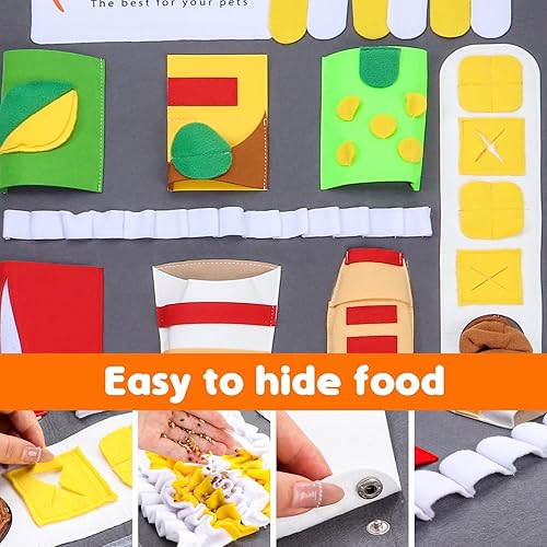 Miniatura 5 de Tapete de olfateo para perros, lavable a máquina, forro polar para entrenamiento de olores y alimentación lenta con alivio del estrés, fomenta las