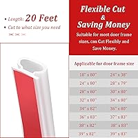 Vista 7 de Burlete de Goma para Clima de 20 Pies, Tira de Sellado para Puerta, Base Autoadhesiva en Forma de D, Burlete para Puerta para Aislamiento de Marco