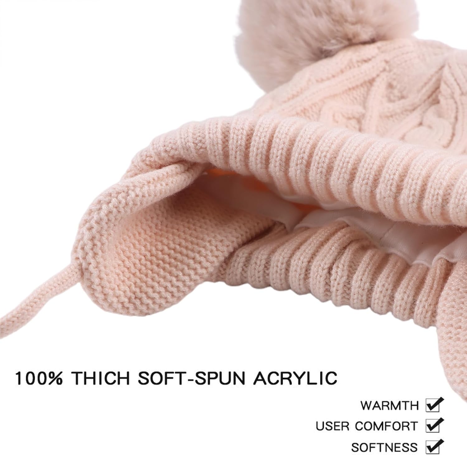 JANGANNSA Cute Knitted Boys Girls Christmas Beanie Warm Earflap Winter Hat Infant Toddler Baby Beanie - Image 4