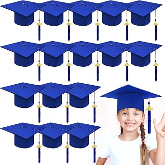 Kidum 16 Pcs 2026 Graduation Cap Kindergarten Bulk Graduation Cap Preschool Child Size Grad Caps with Metal 2026 Tassel