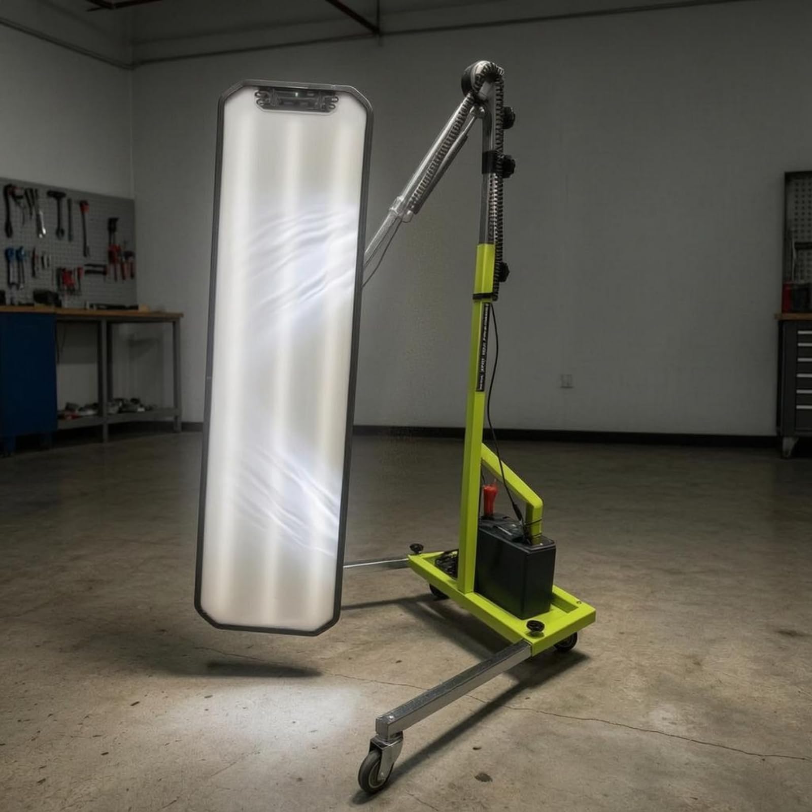 Colcolo Éclairage Travail sur Pied pour Débosselage Véhicule avec Six Dios Électroluminescentes et Bras Orientable pour s Défauts Tôle Dans un Garage, Bleu