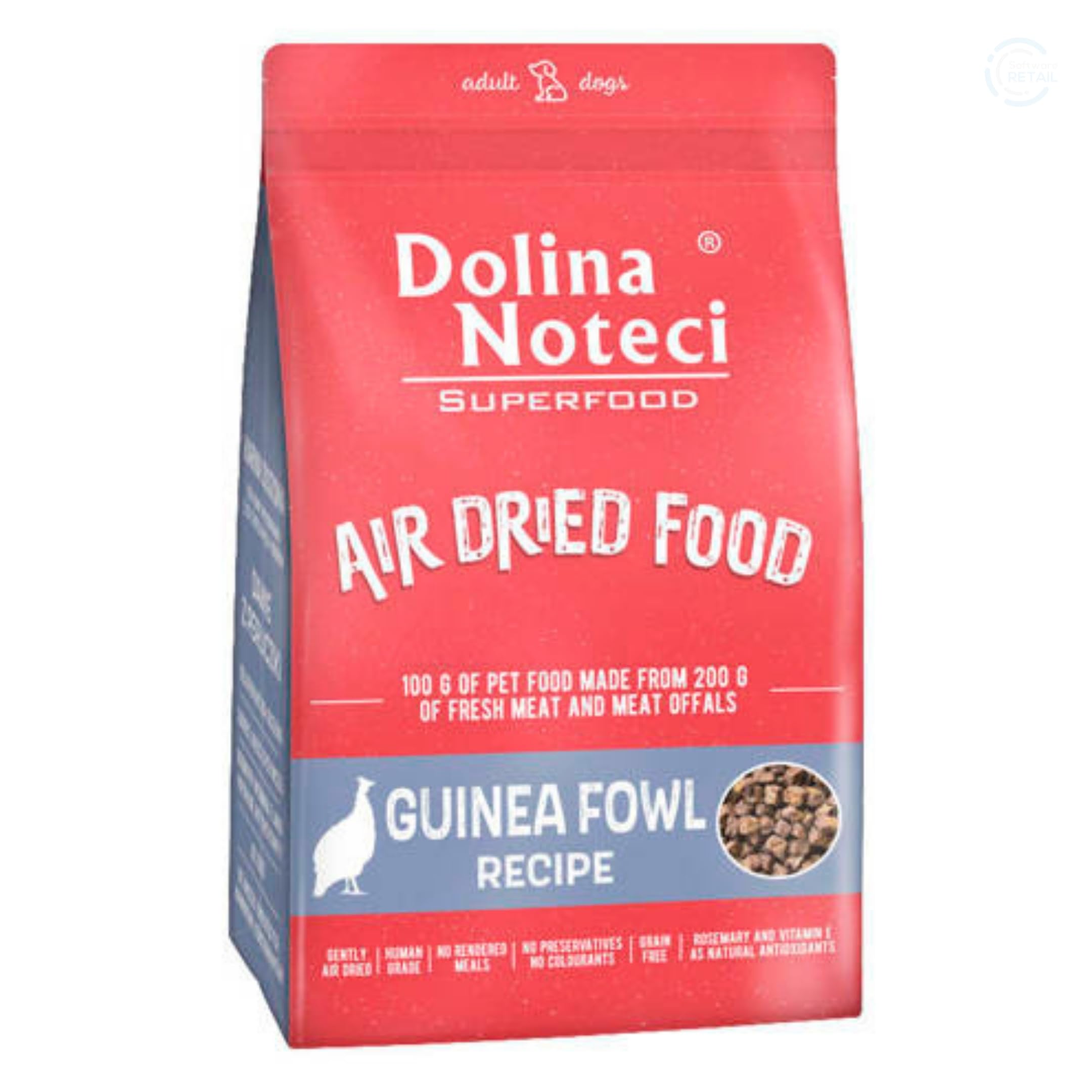Dolina Noteci Premium Nutrient-Rich, Grain-Free Air Dried Dog Food with 80% Fresh Meat & Superfoods for Optimal Health Breeds! (Guinea Fowl, 5kg)