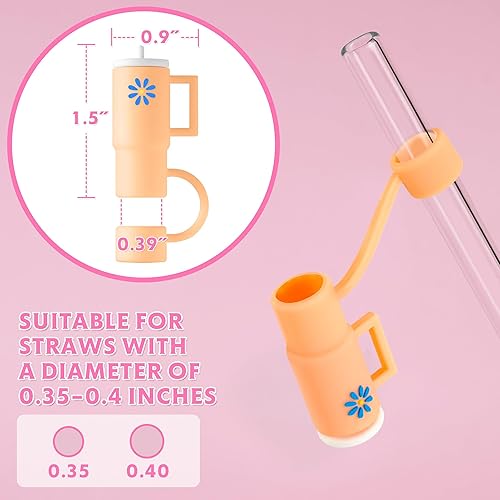 Miniatura 7 de NiHome 8 tapas de popote de silicona para Stanley de 30 oz40 oz Quencher H2.0 Cup, 0.4 pulgadas0.394 in compatible con vaso Stanley, tapas de punta