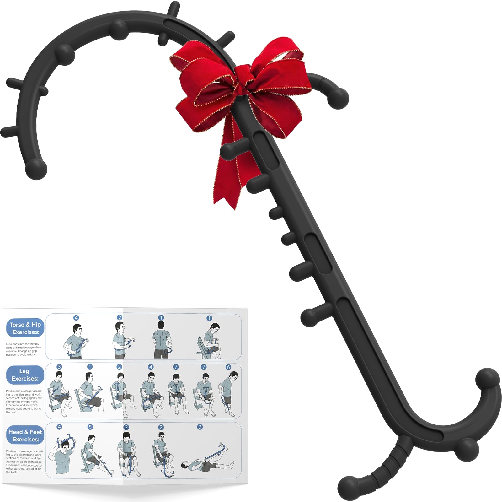 Back and Neck Massager for Pain Relief Deep Tissue Upgraded Full Body Trigger Point Cane Massage Tools Therapy