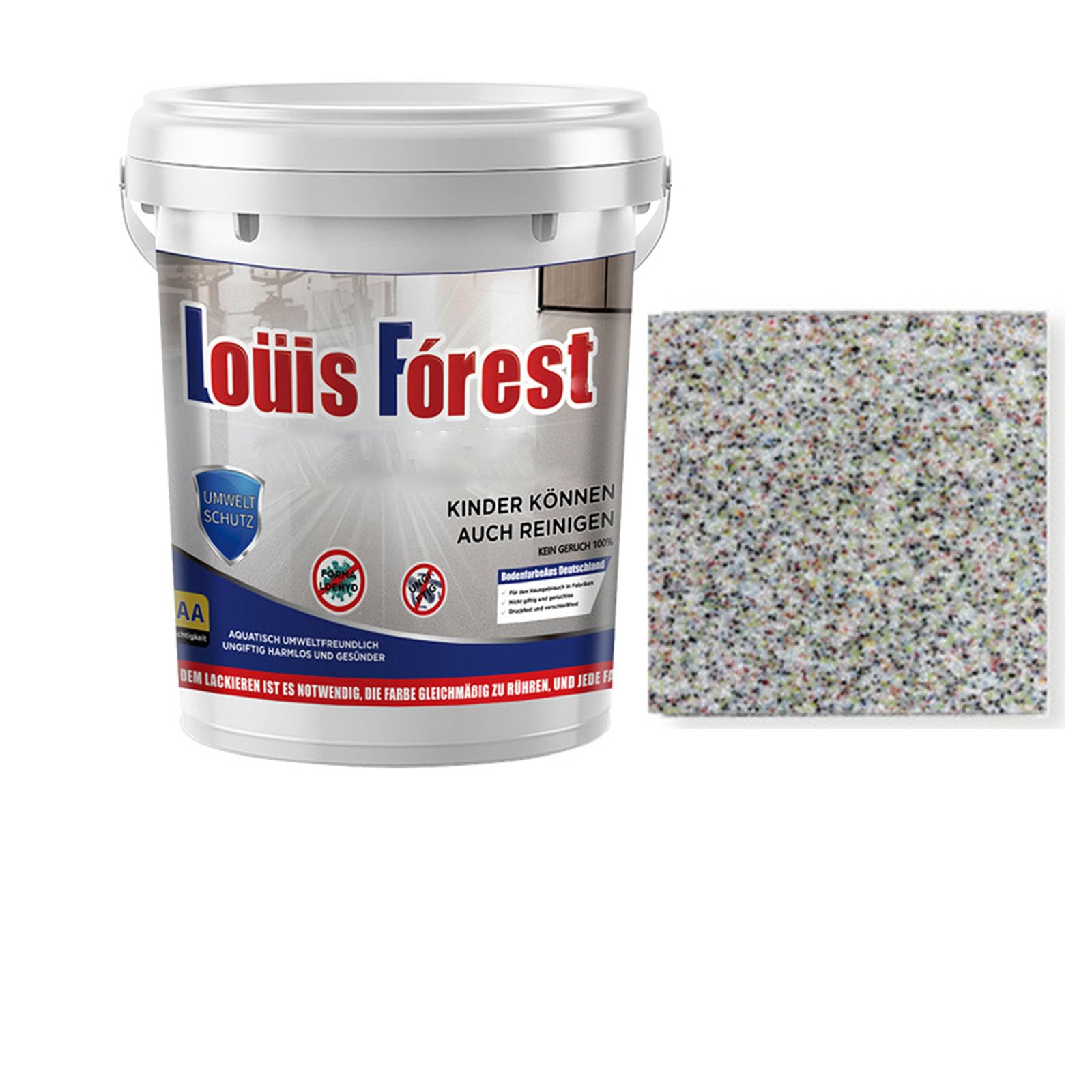 Epoxy Colored Sand Floor Paint,High Gloss Marble Finish Epoxy Floor Coating,Durable Non-Slip Waterproof Paint for Garage & Basement, Concrete (Mix, 2kg)