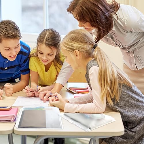 Miniatura 19 de 40 bolsillos para carpeta, 3 agujeros con cremallera, 3 bolsillos A4 con carpetas con cremallera, bolsas de plástico, bolsas de hojas sueltas, bolsa