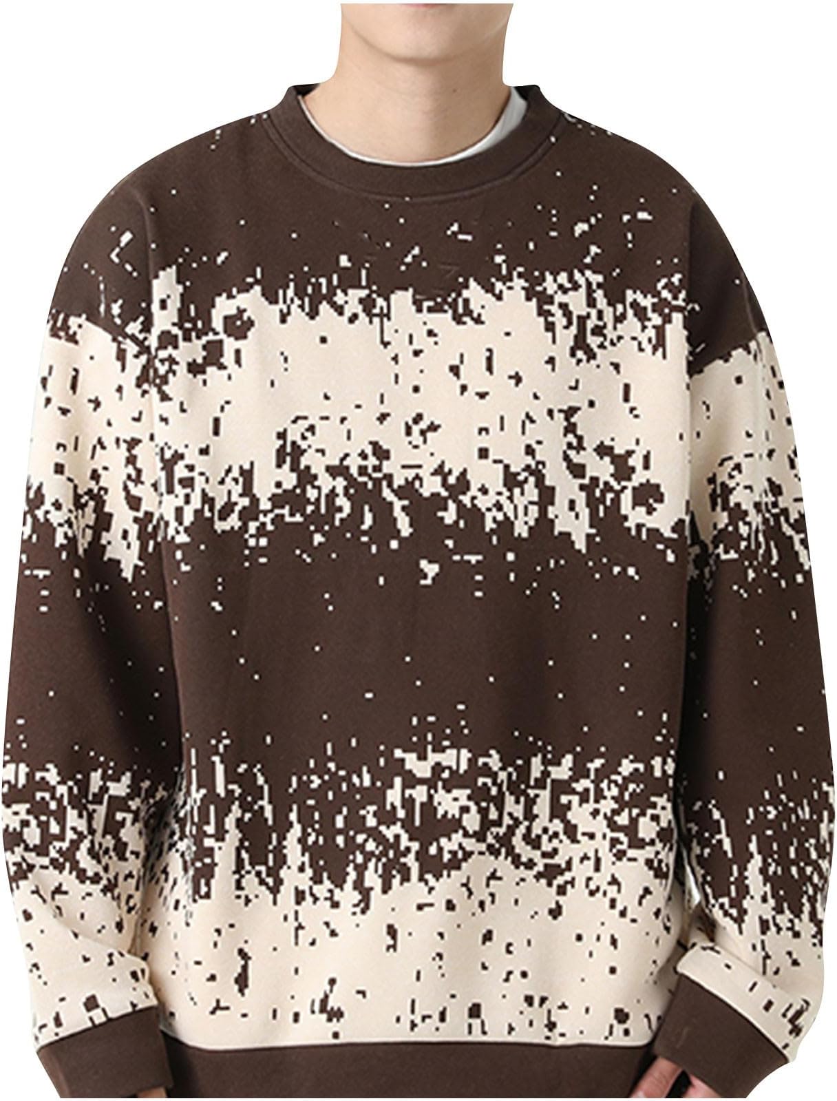 Men Sweater Crew Neck Long Sleeve Sweaters Casual Pullover Sweater Cable Knit Pullover Plus Size Warm Winter Outwear
