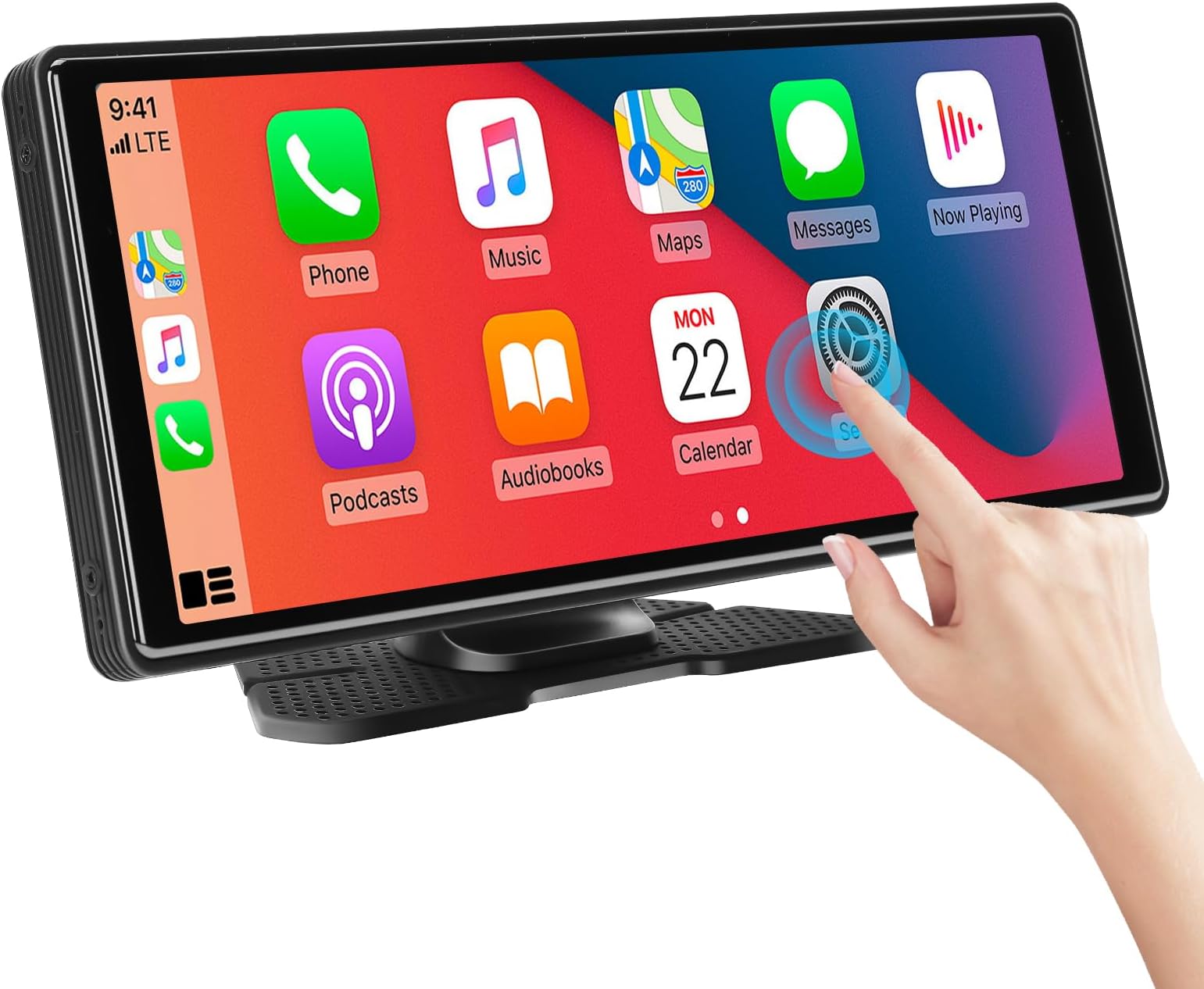 Wireless Car Stereo CarPlay, Portable Apple Android CarPlay, HD Touchscreen, Bluetooth, Backup Camera, GPS Navigation, Steering Wheel Controls, Siri/Google Assistant Compatibility (10.26 inches)