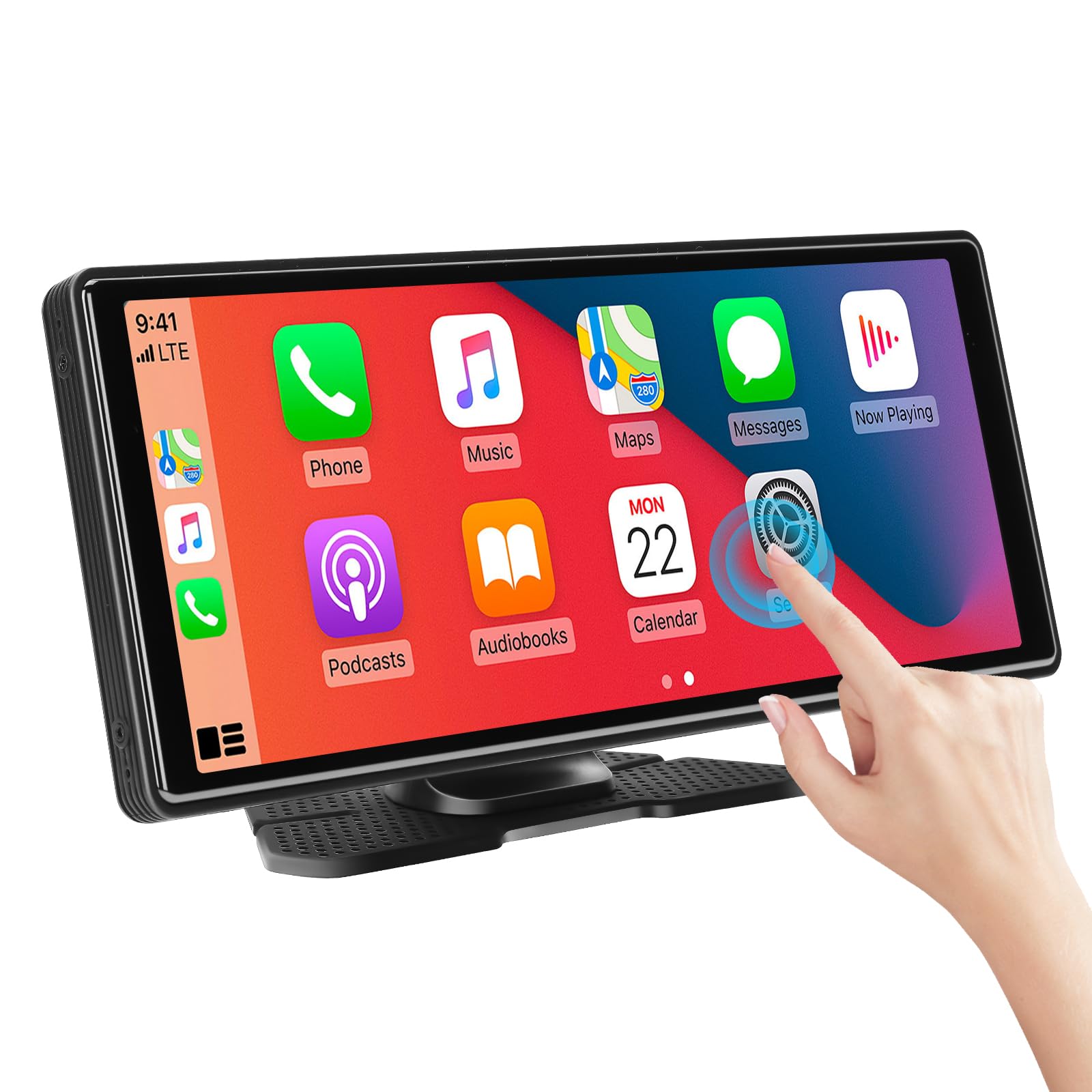 Wireless Car Stereo CarPlay, Portable Apple Android CarPlay, HD Touchscreen, Bluetooth, Backup Camera, GPS Navigation, Steering Wheel Controls, Siri/Google Assistant Compatibility (10.26 inches)