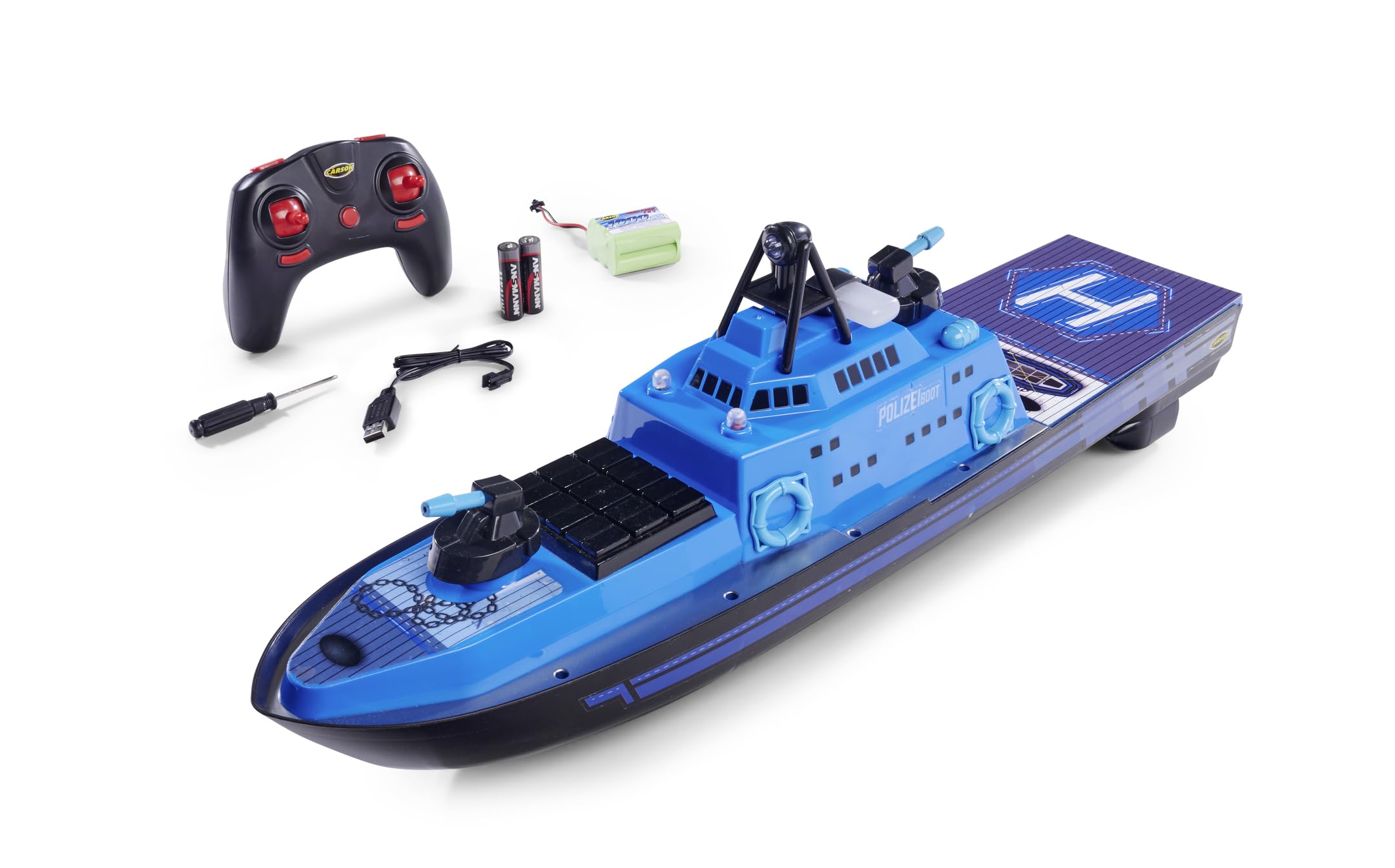 fisca Barca telecomandata – 1/72 barca RC ad alta velocità per piscine e laghi, rimorchiatori RC con 40 minuti di riproduzione e promemoria della batteria per bambini e adulti (giallo