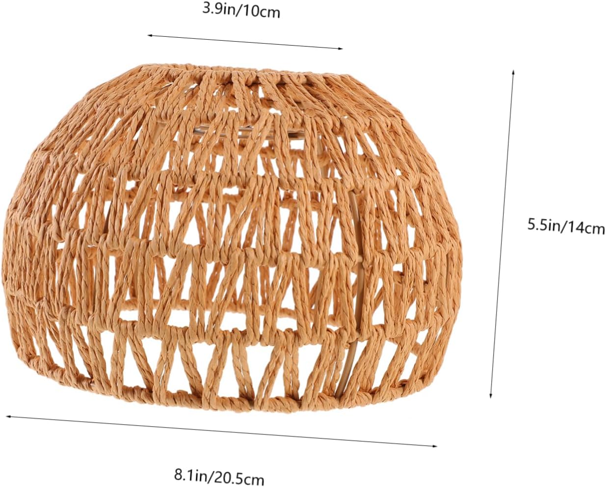 Ciieeo Metal Frame Paper String Woven Lampshade Ceiling Light Covers for Chandelier Simple Decorative Hanging Lamp