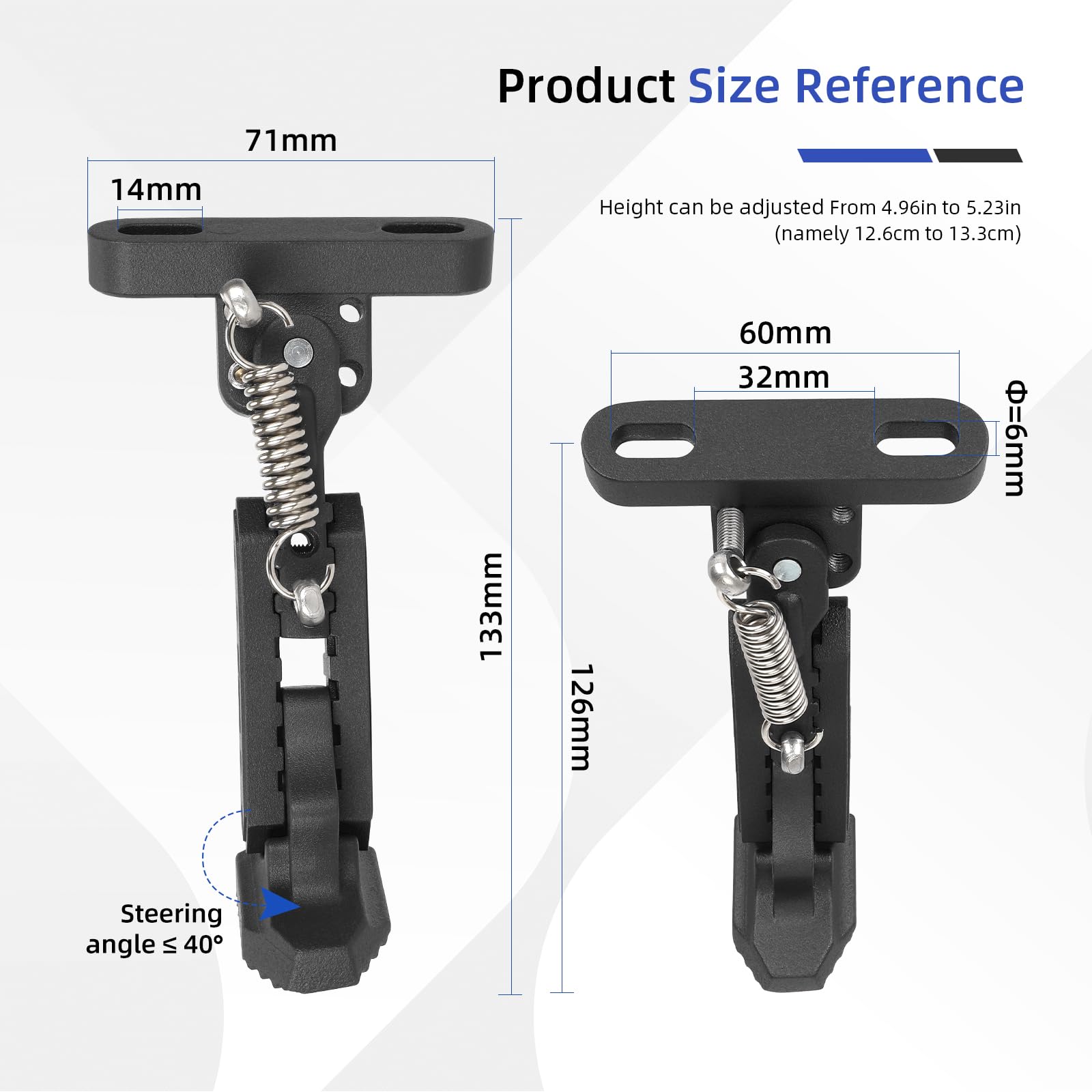 ulip Béquille de stationnement réglable pour trottinette électrique - Accessoires de rechange pour Xiaomi 4 Segway Ninebot F Series Xiaomi M365 1S Pro Pro2 MI3 - Noir
